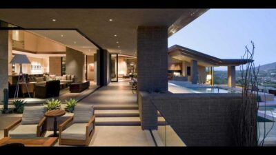 living room and terrace